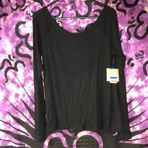 NWT Rachel Roy Black cross-cross open back top XL